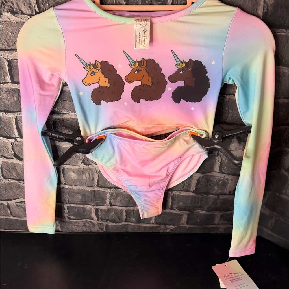 Afro Unicorn Swim Rashguard